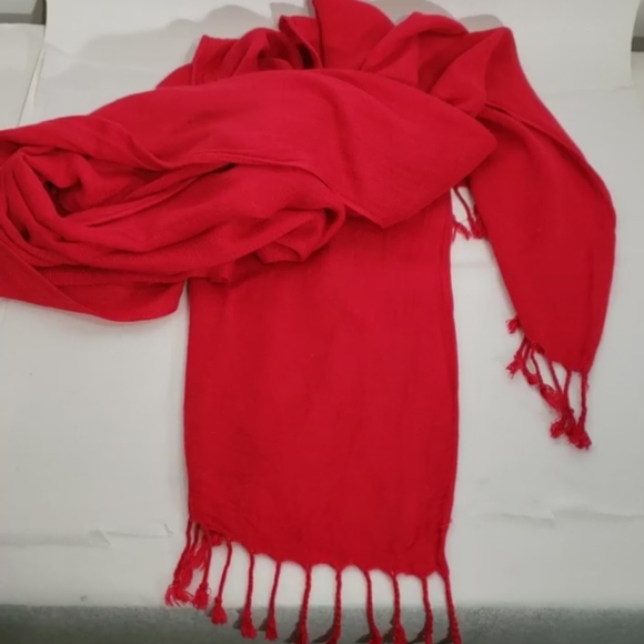 Holiday Red Scarf/ Shaw/ Soft/ Unisex One Size - Picture 5 of 6